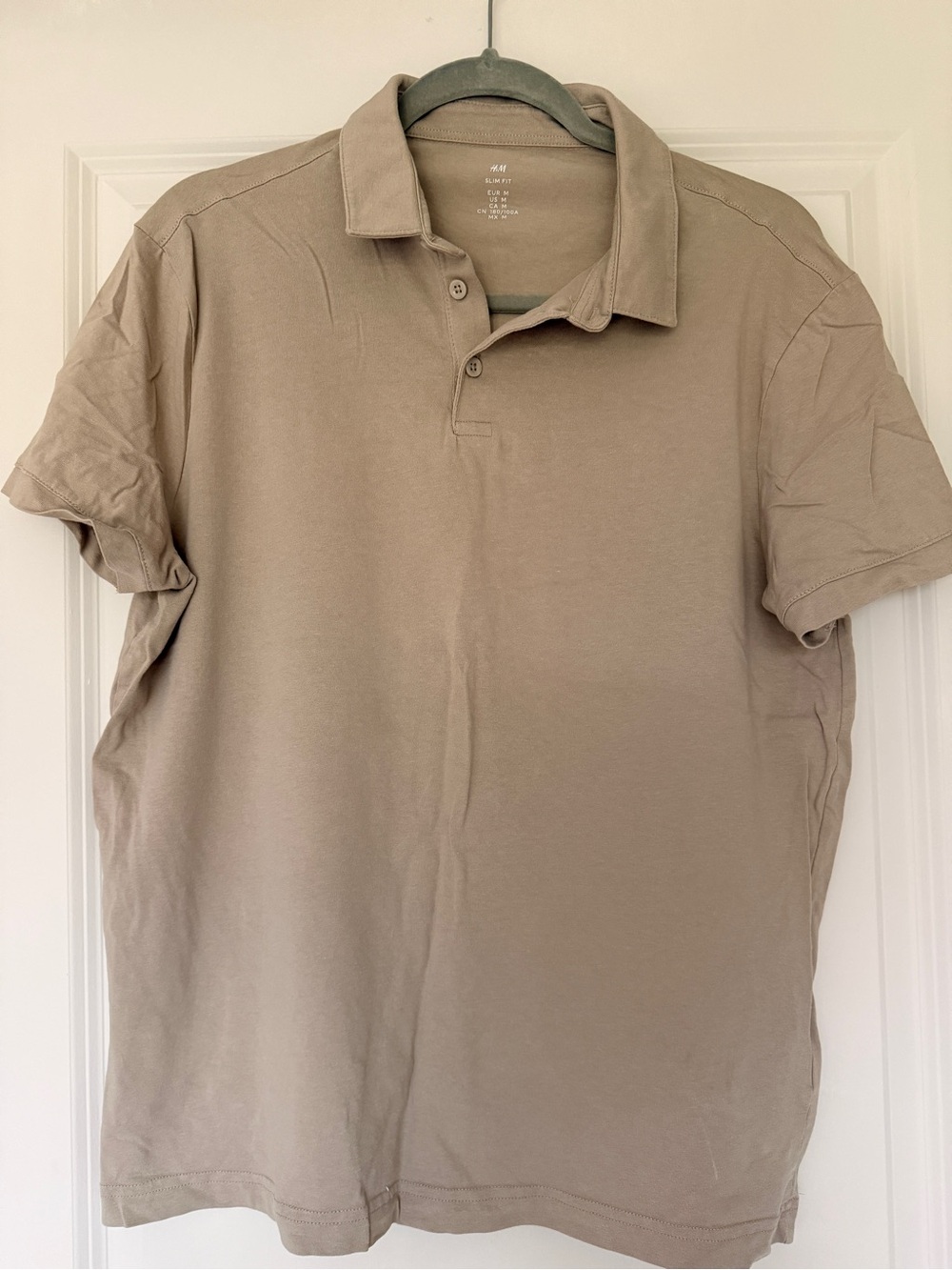 H & M Men's Classic Polo Shirt - Beige